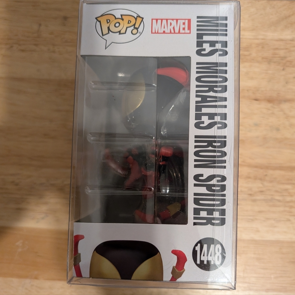 Funko Pop Marvel Miles Morales Iron Spider Brand New Come In Soft Pop Protector - Picture 2 of 4